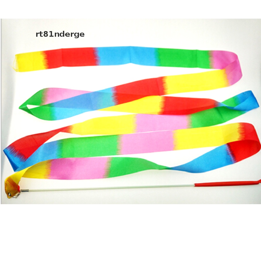 【ge】 4m Kids Dance Ribbon Gym Rhythmic Art Gymnastic Ballet Streamer Twirling Rod .