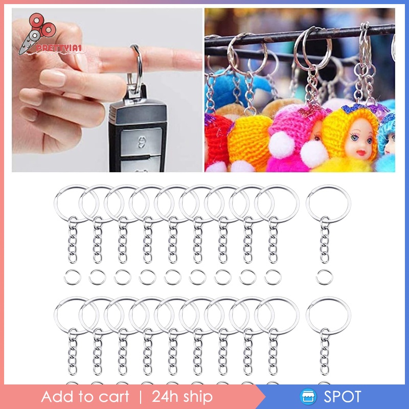 Set 100 Móc Khóa Kim Loại Đường Kính 25cm Dùng Làm Trang Sức Thủ Công