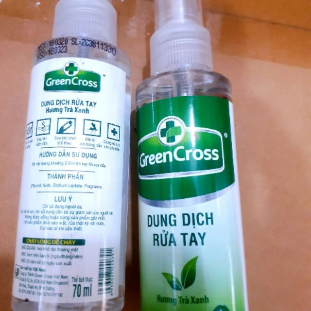 Nước rửa tay GREEN CROSS  chai 70ml dạng xịt.