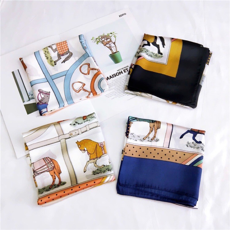 khăn lụa vuông choàng cổ đa năng size 70x70cm - Maben