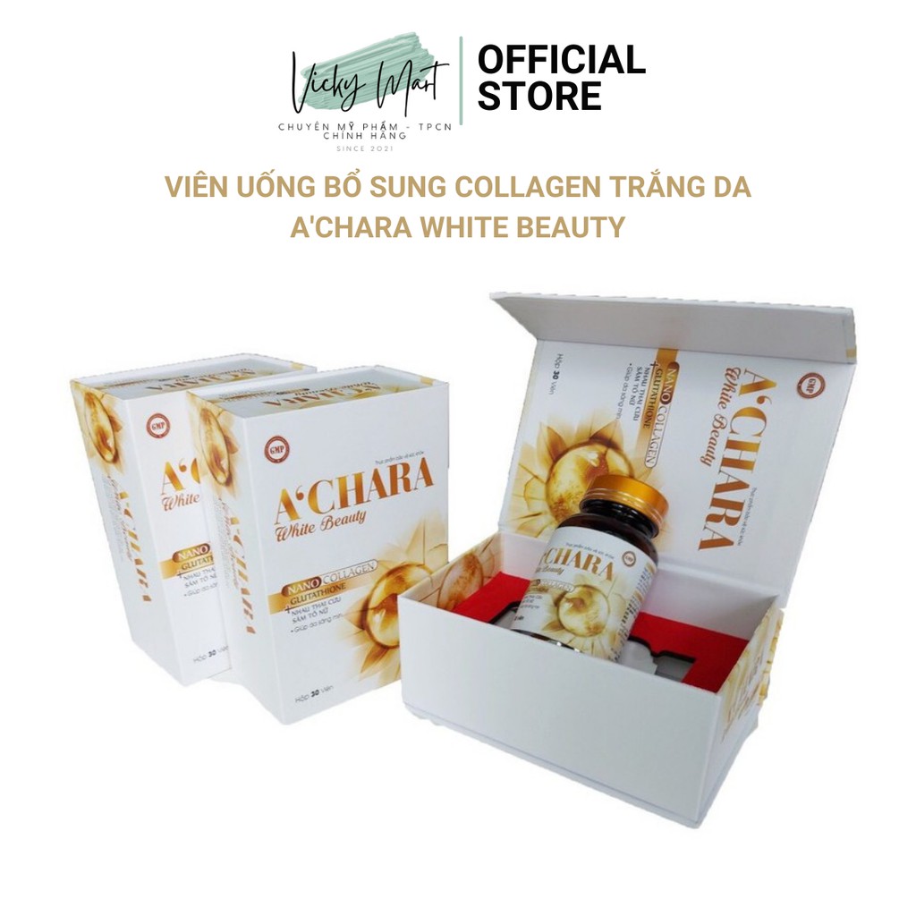 A'chara White Beauty Viên uống trắng da, căng da hộp 30 viên
