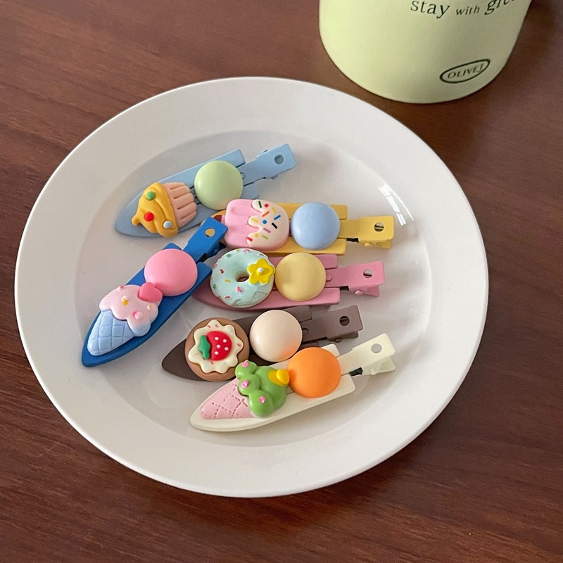 Kẹp Tóc Màu Kẹo Ngọt Họa Tiết Trái Cây Hoạt Hình Phong Cách Hàn Quốc Cho Bé Gái