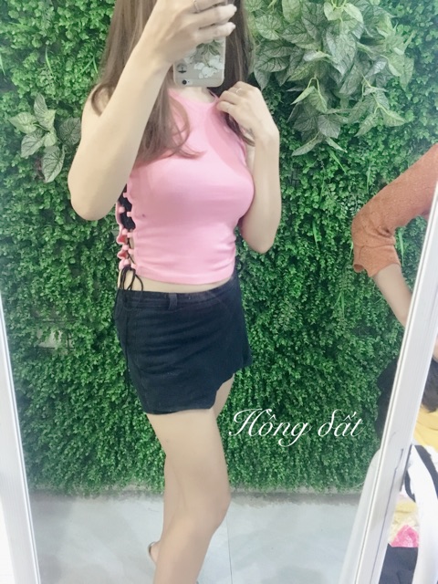 Áo Croptop Đan Dây Eo (Kèm Ảnh Thật)
