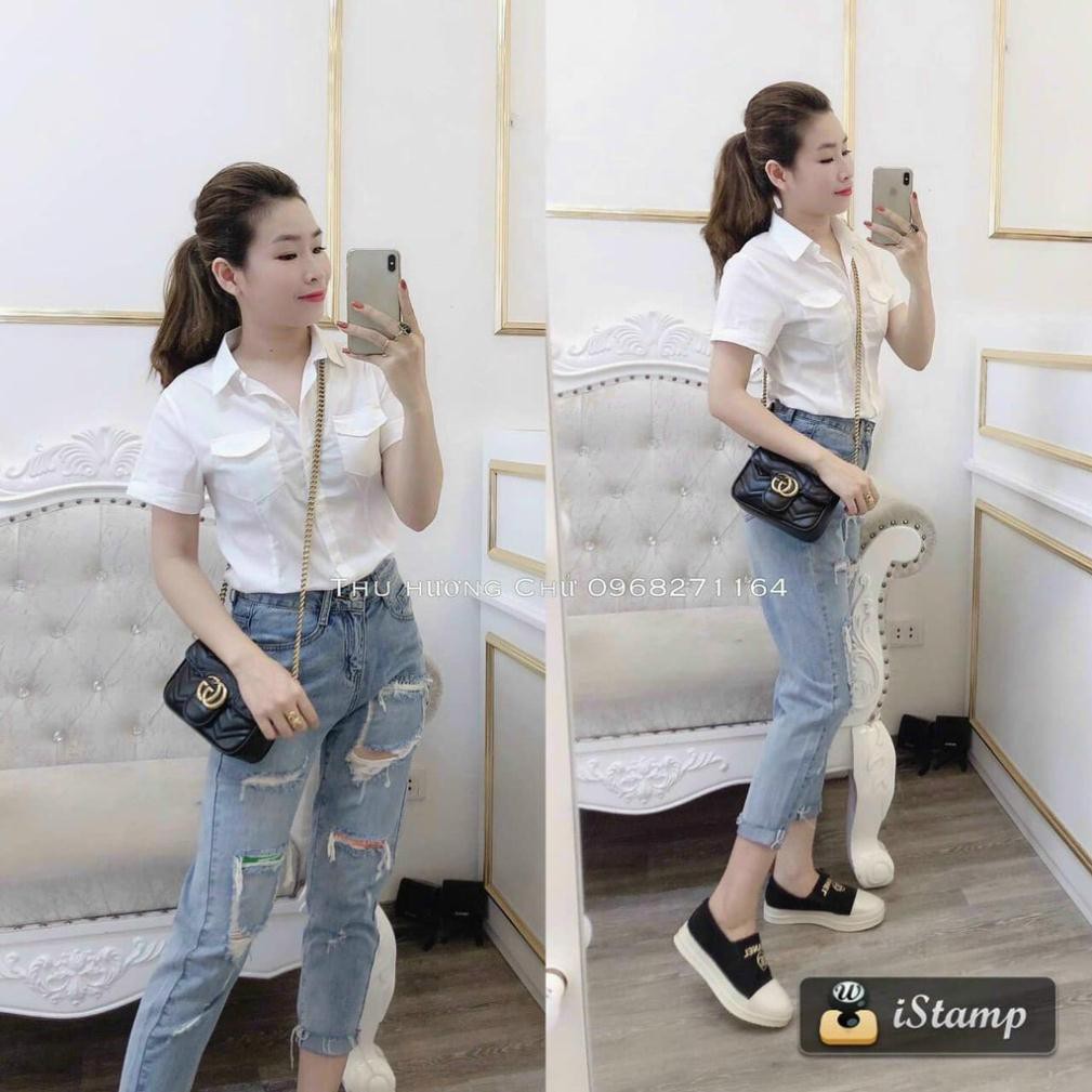 Áo sơ mi 2  túi cộc tay hàng đẹp bao chất