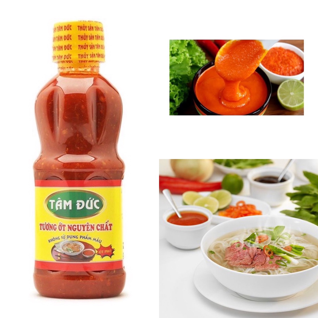 Tương ớt nguyên chất Tâm Đức, chai nhựa, trọng lượng 250ml