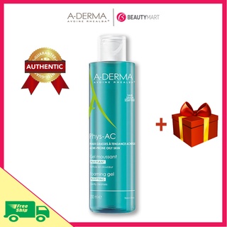 [Freeship+Tặng quà] Sữa rửa mặt cho da dầu mụn ADerma Gel Moussant Purifiant Phys Ac chính hãng Pháp - BeautyMart
