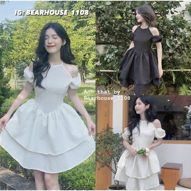 🌷 ĐẦM - VÁY CỔ YẾM XỐP 2 TẦNG ĐI TIỆC, SINH NHẬT, KỶ YẾU