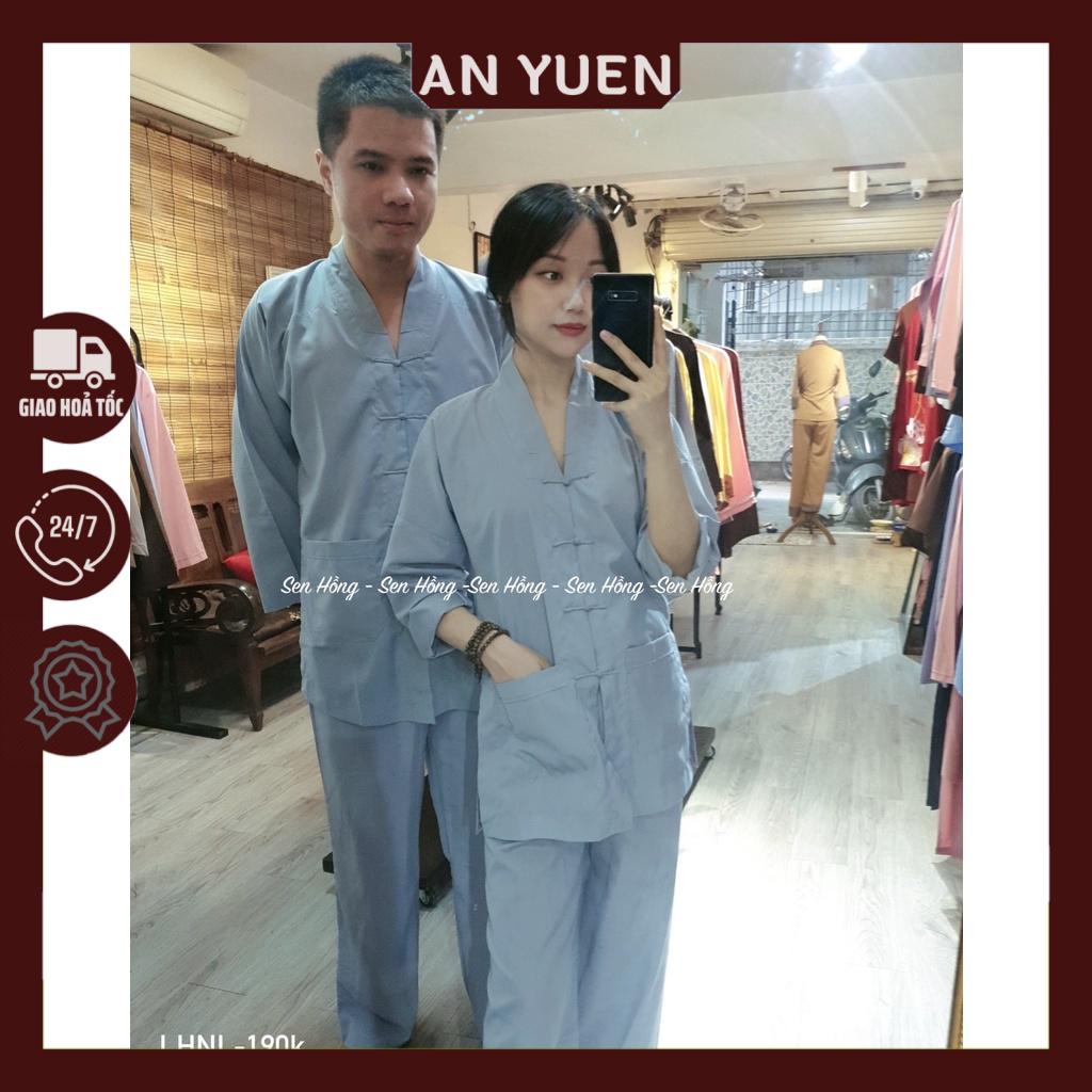 Đồ lam đi chùa truyền thống # quần áo la hán Phật tử # vải kate Nhật mềm mát bền đẹp # phom rộng nam nữ
