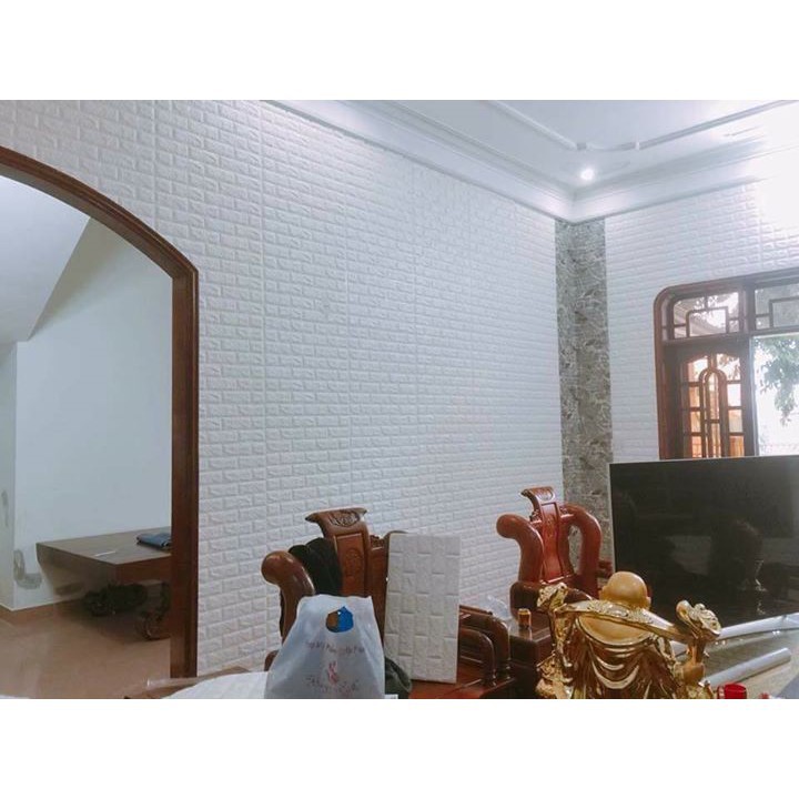 Giấy Dán Tường 3D giả gạch HÀN QUỐC khổ lớn giá rẻ - Kích thước 70 x 77cm - Giá tốt nhất trên toàn quốc