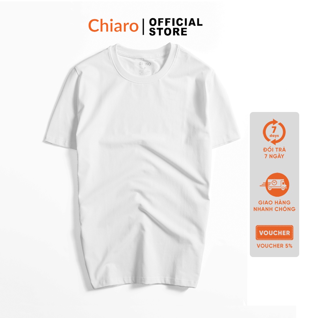 Áo thun trơn cổ tròn basic màu trắng cotton dày không xù lông cực mềm mịn chất đẹp Chiaro
