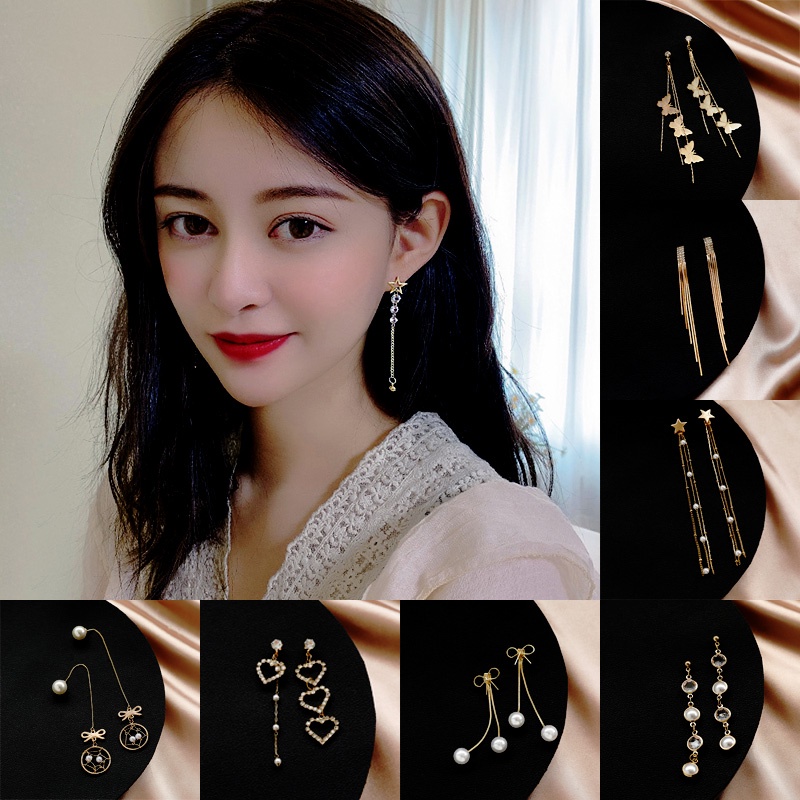 Khuyên tai tua rua phong cách hàn quốc thanh lịch cho nữ