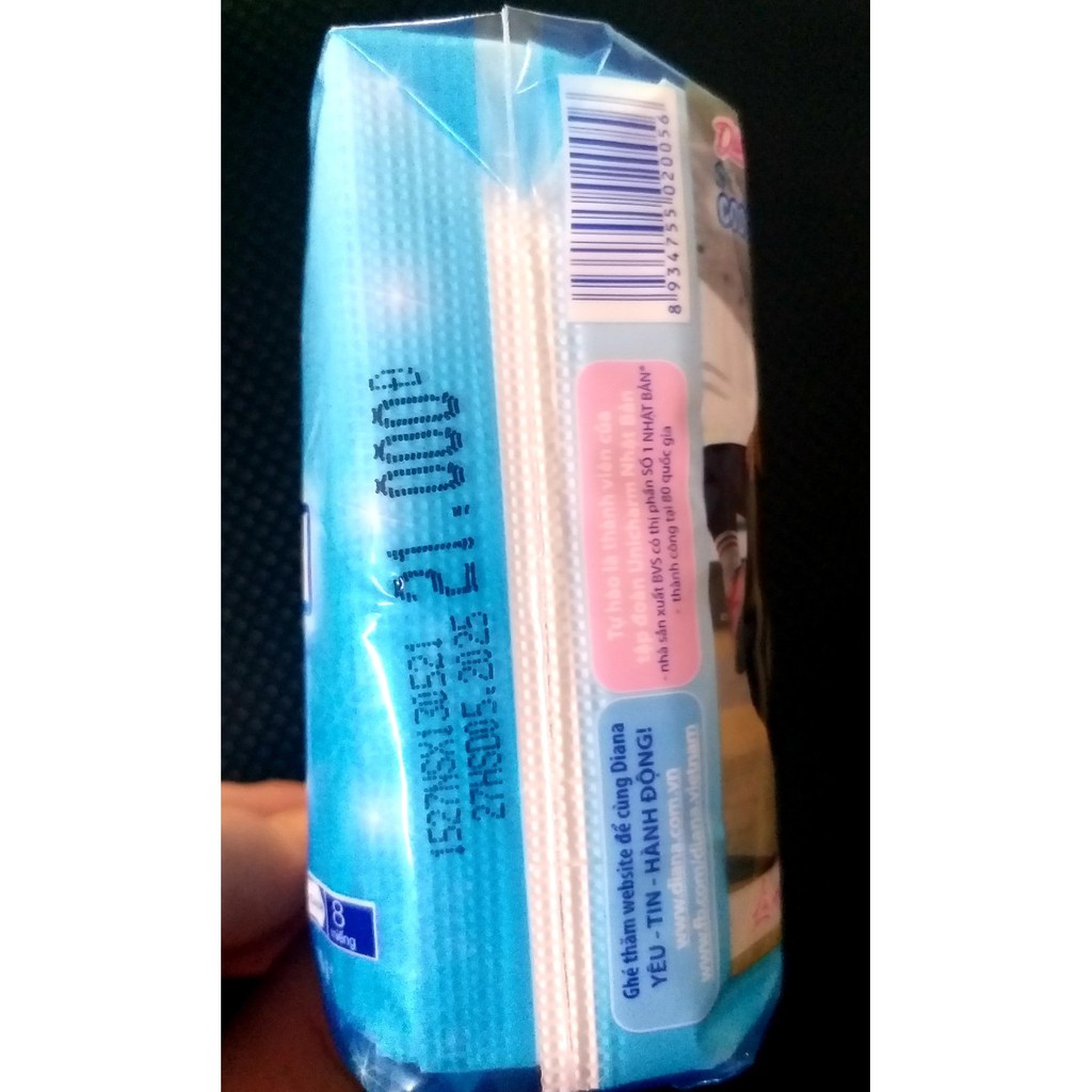 COMBO 6 GÓI BVS MỎNG KHÔNG CÁNH DIANA SENSI COOL FRESH, GÓI 8 MIẾNG DÀI 23CM