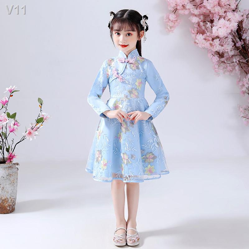 ☼₪[Hanfu ｜ Bán hàng số 1 tại cửa của chúng tôi] Hanfu bé gái ăn mặc trẻ em mới phong cách Trung Quốc váy công chúa sườn