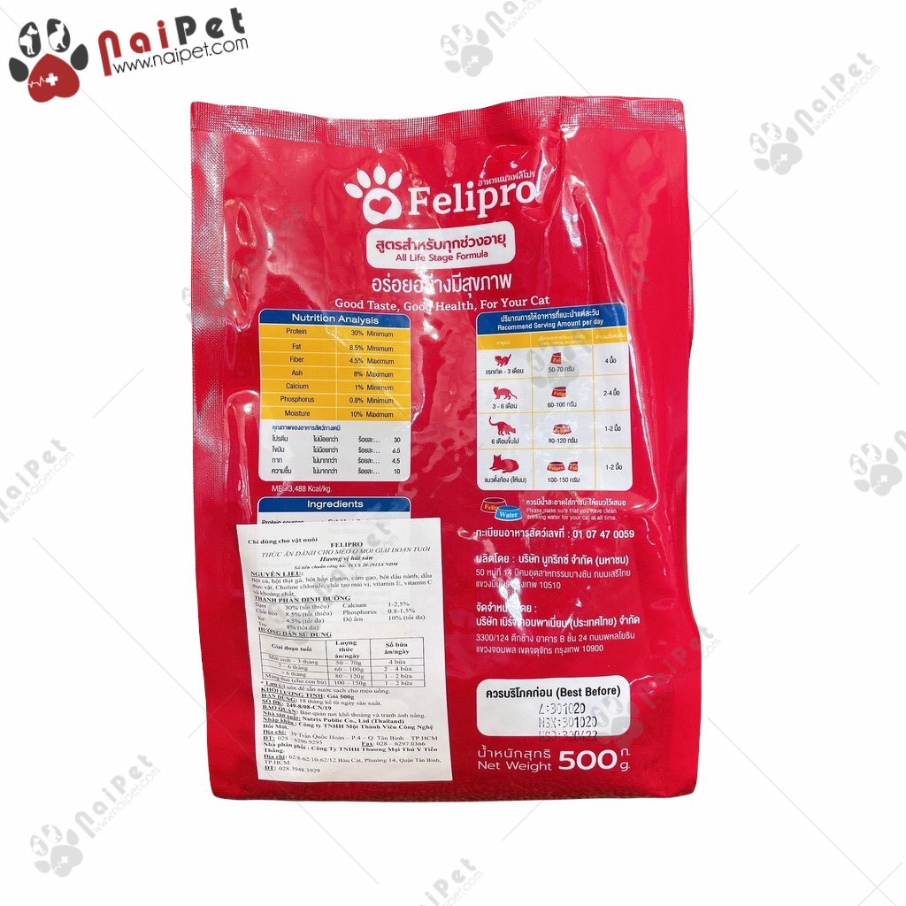 Thức Ăn Hạt Cho Mèo Felipro Thái Lan 8kg TSD