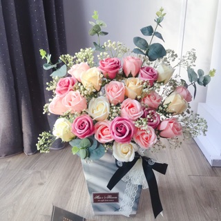 [Hannie Flower] Lẵng hoa sáp phối bi khai trương, sinh nhật