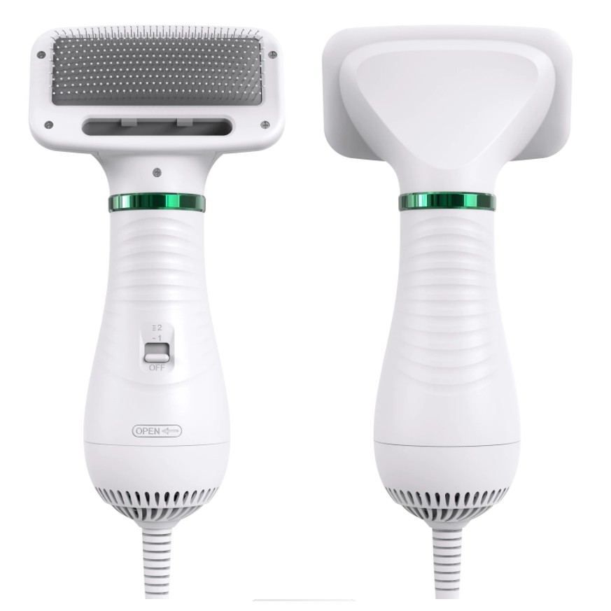 Máy Sấy Kiêm Lược Chải Lông Chó Méo Đa Năng 2in1, 2 Mức Chỉnh Nhiệt, Dụng Cụ Chăm Sóc Thú Cưng Tại Nhà