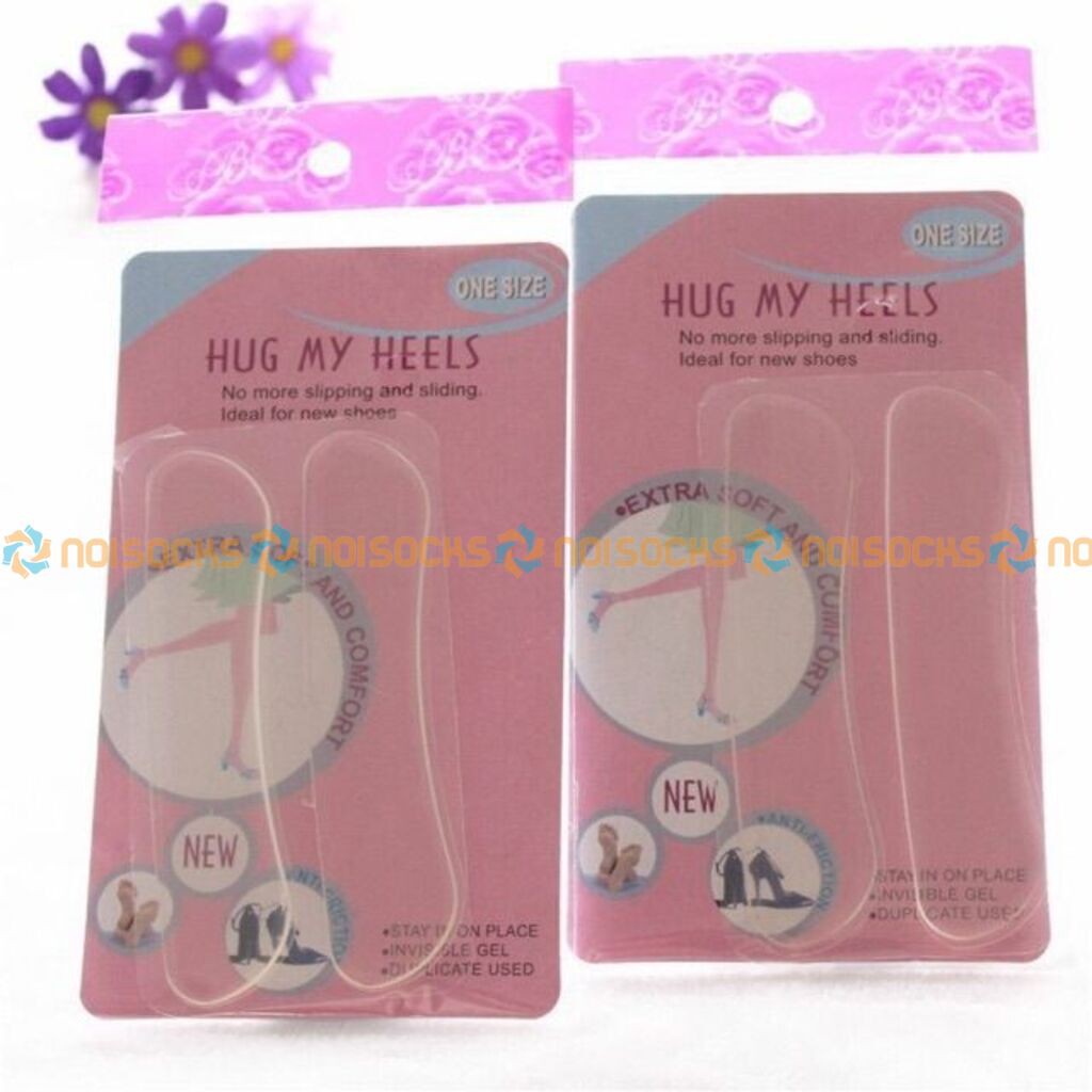 [rẻ vô địch] Set 2 Miếng lót giày silicon trong suốt Hug My Heels chống trầy gót, chống đau chân, chống tuột