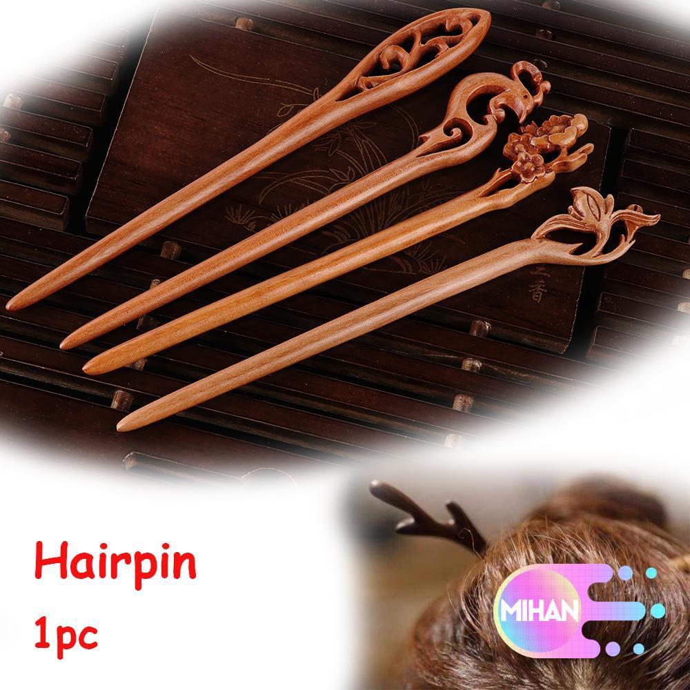 Trâm Cài Tóc Bằng Gỗ Đào Chạm Khắc Thủ Công Thời Trang Cho Nữ