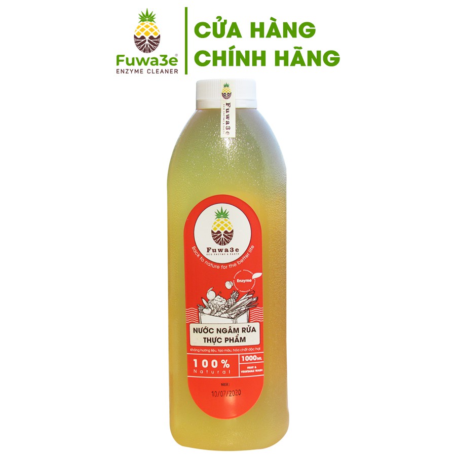 Nước ngâm rửa thực phẩm Fuwa3e hữu cơ organic khử mùi loại bỏ thuốc sâu chất bẩn 1L