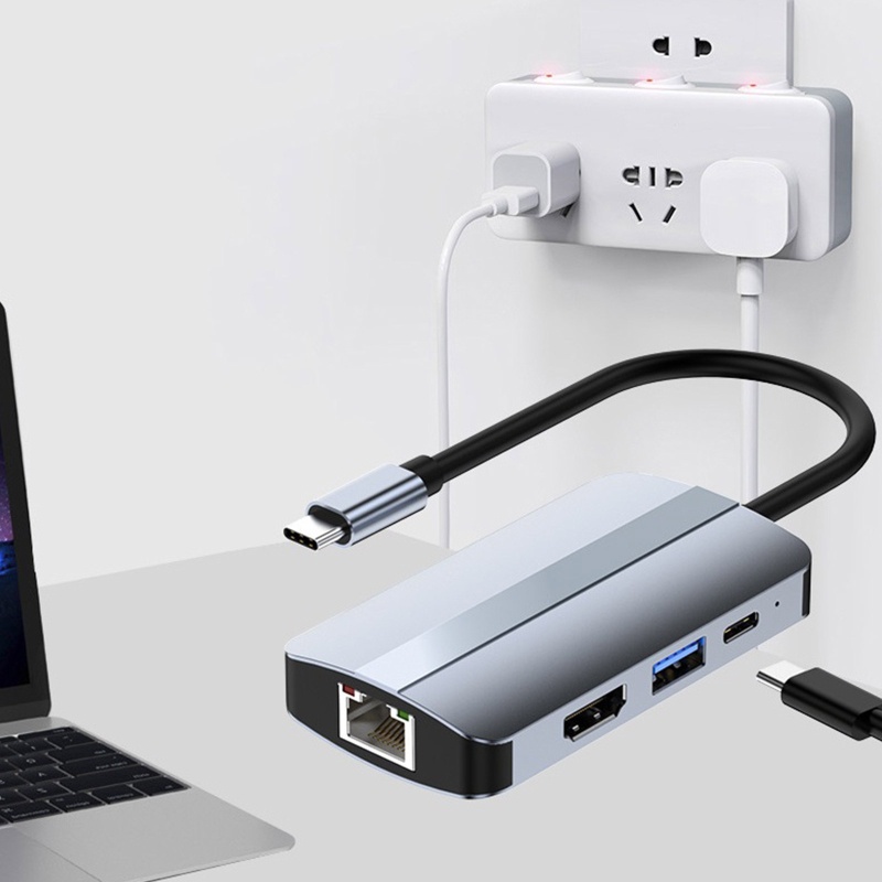 Bộ Chia Cổng USB Type C 5G Rj45 Bằng Hợp Kim Nhôm Chuyên Dụng