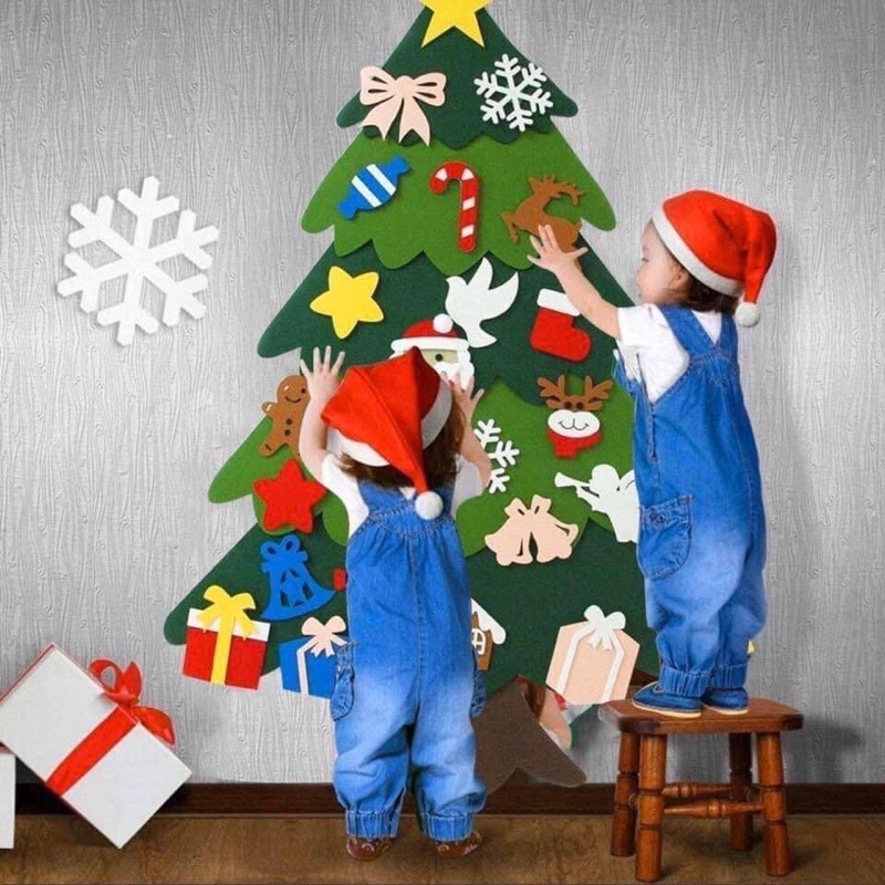 Cây thông Noel vải bền đẹp(tặng kèm đèn và 25 phụ kiện trang trí)