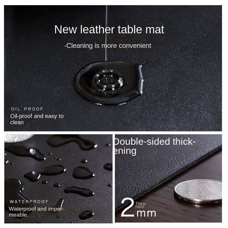 Khăn trải bàn hình chữ nhật bằng da chống thấm nước và chống bám dầu tiện dụng