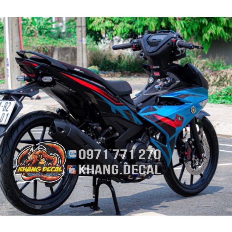 Tem rời Exciter 150 Y15ZR xanh đen phối cam