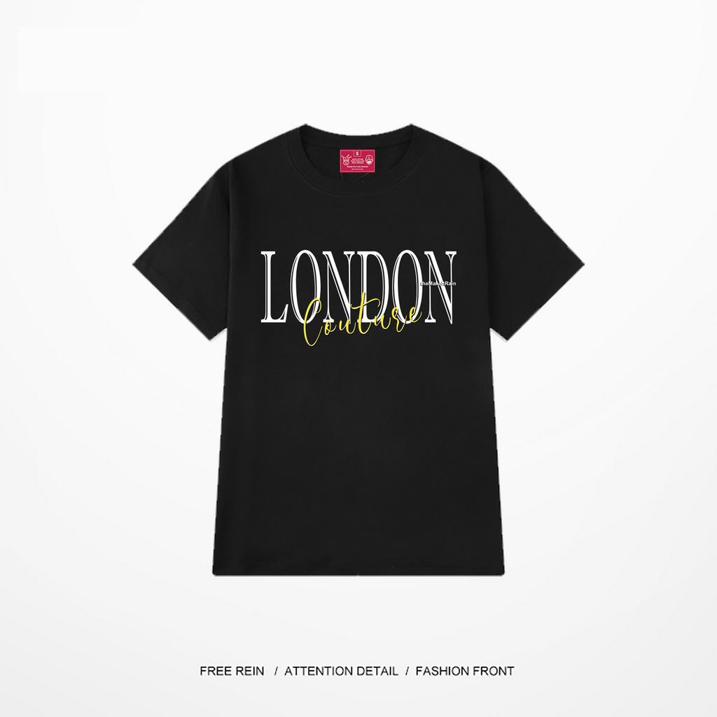 Áo thun nữ minimal MIR - Make It Rain london text design cotton dáng tay lỡ phong cách basic