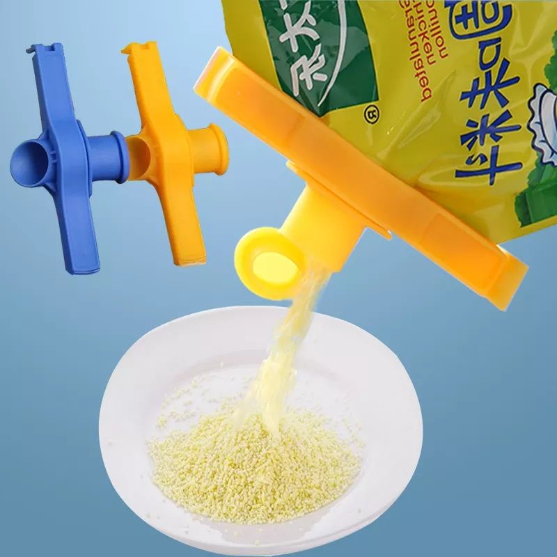 Dụng Cụ Kẹp Miệng Túi Miệng Bao Có Nắp Đổ Tiện Lợi