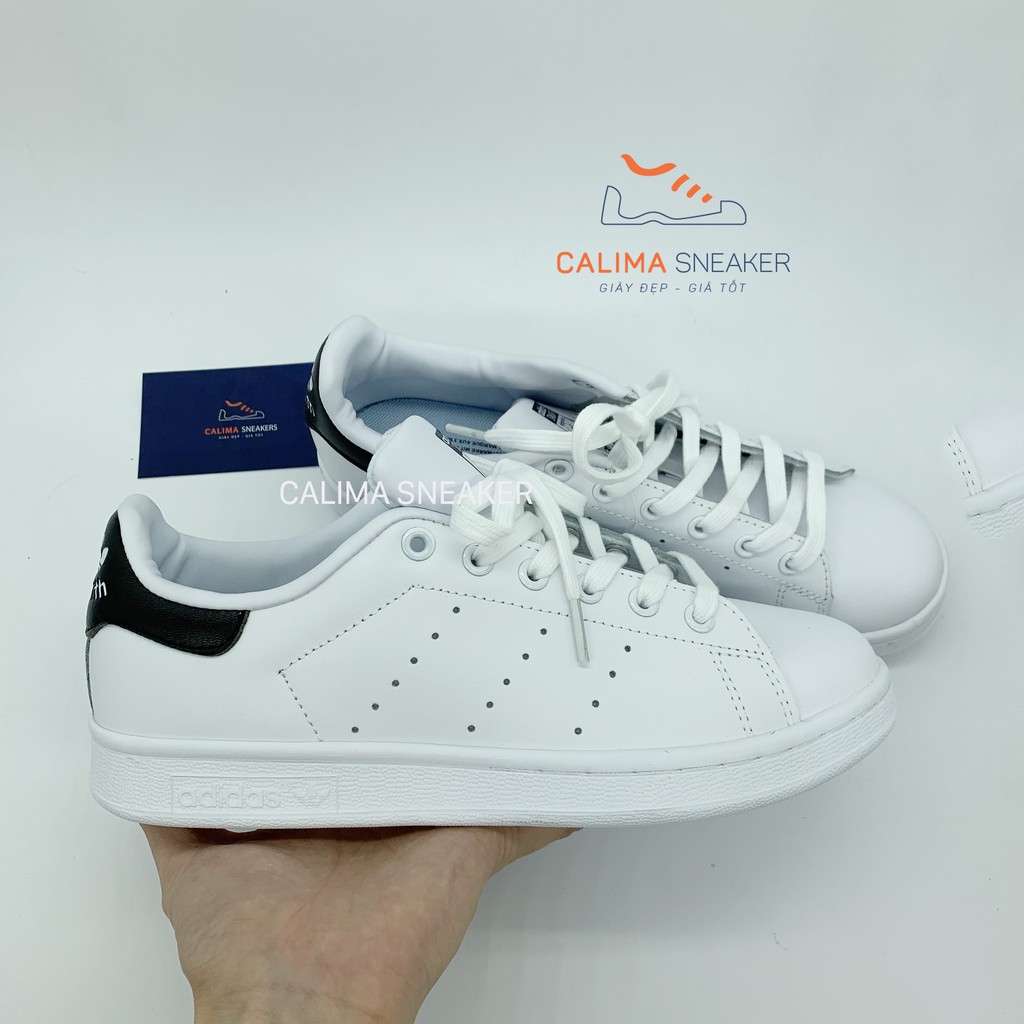 Giầy sneaker nam nữ , Giày thể thao STAN SMITH trắng gót đen / gót xanh / Calima Sneaker