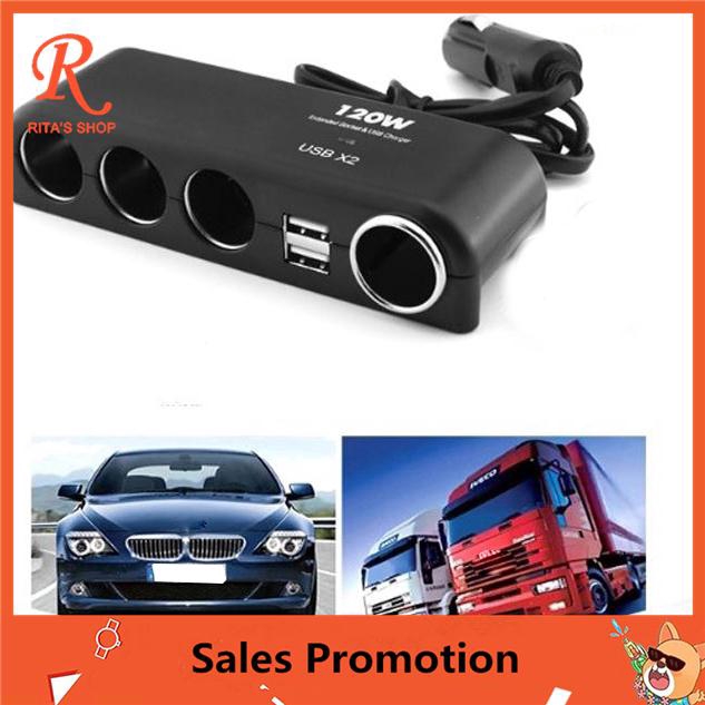 Bộ sạc xe hơi 4 cổng USB + bật lửa điện tử