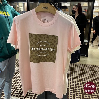 Áo thun in logo coach kiểu cổ điển cá tính cho nữ