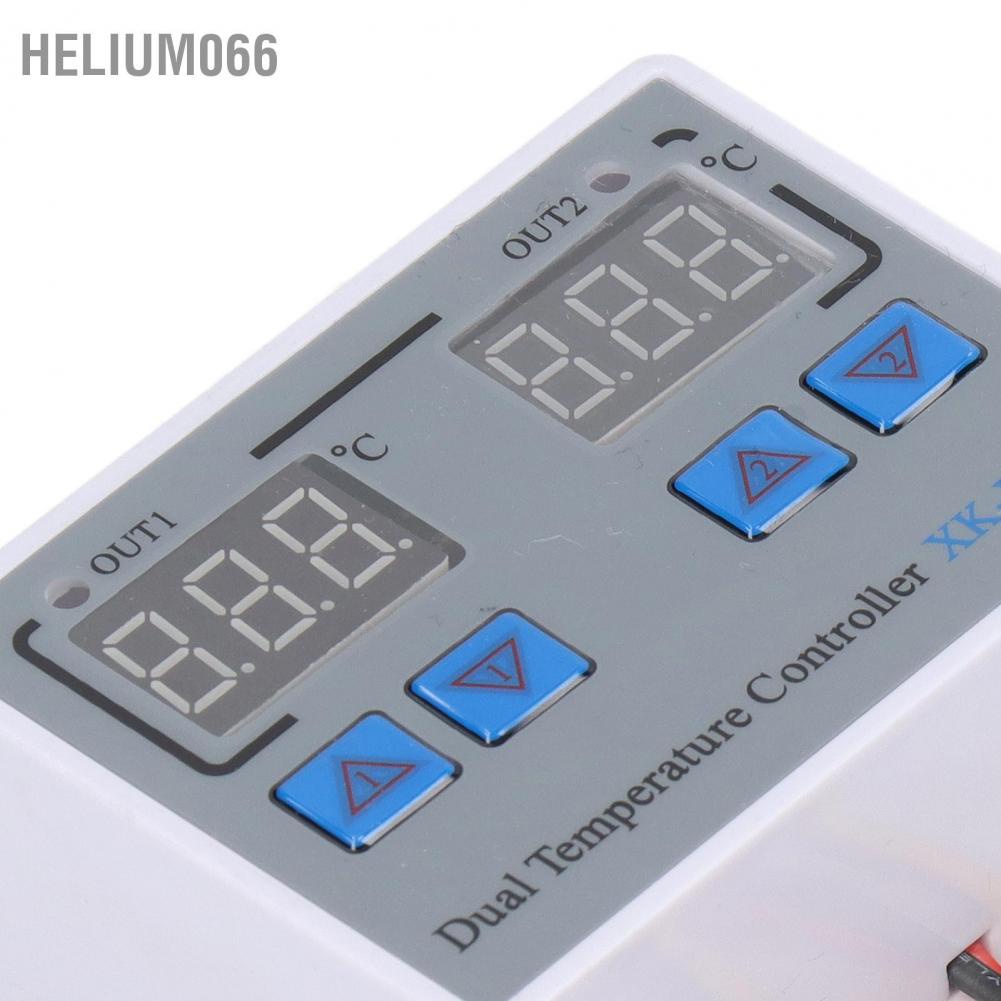 Helium066 Dual Display Temperature Humidity Controller Heating Cooling Thermostat Switch NTC 10K Sensor 12V