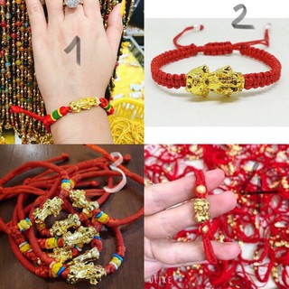 Vòng Tay Tỳ Hưu Dây Chỉ Đỏ May Mắn