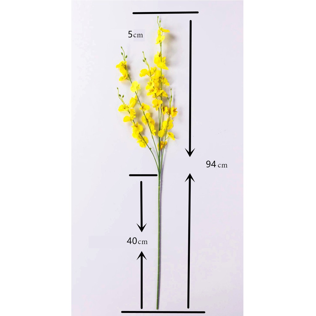 Hoa lan vũ nữ dài 94cm ( 1 cành gồm 5 nhánh nhỏ), hoa giả trang trí