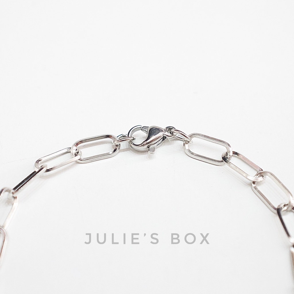 Vòng Tay Titan Basic Chain Unisex Màu Bạc Không Đen Không Gỉ Không Phai Màu Không Ngứa Bền julies box bracelet