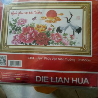 Tranh thêu  hạnh phúc vạn niên trường 484
