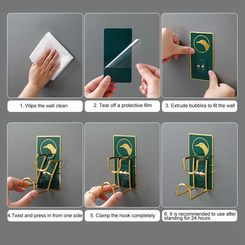 Móc Treo Đồ Dán Tường Không Cần Khoan Tiện Dụng Cho Nhà Tắm