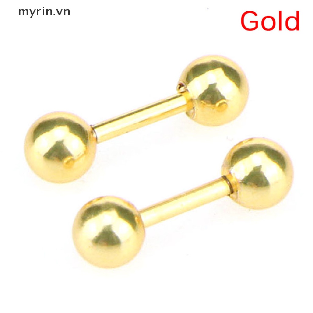 Khuyên Tai Dạng Thanh Tạ Bằng Thép Không Gỉ myrin