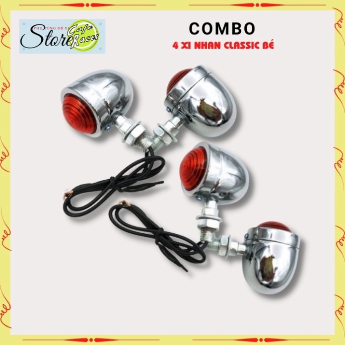 Combo đèn hậu tổ ong và 4 xi nhan classic loại bé dùng để độ xe CAFE RACER , win , honda67..