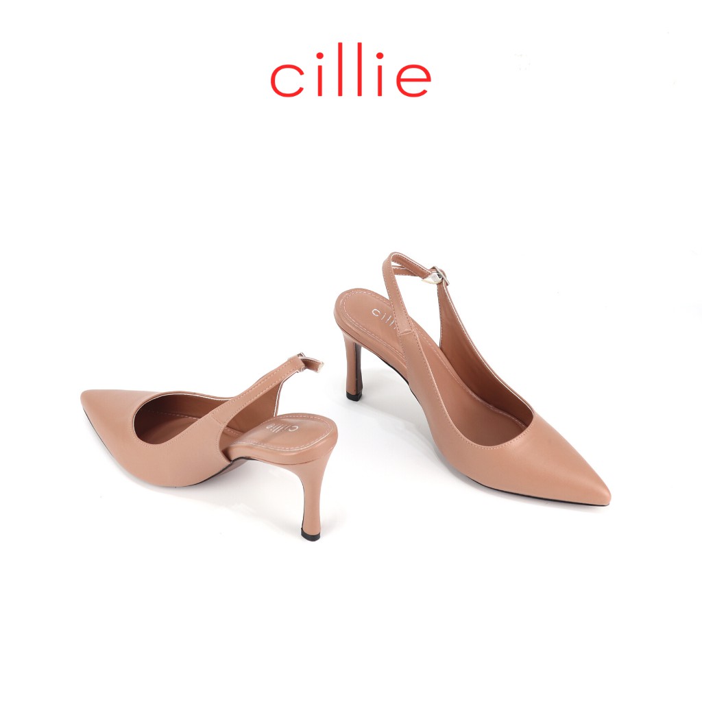 Giày cao gót nữ kiểu dáng slingback thanh lịch mũi nhọn gót thanh cao 9cm đi làm dạo phố Cillie 1234