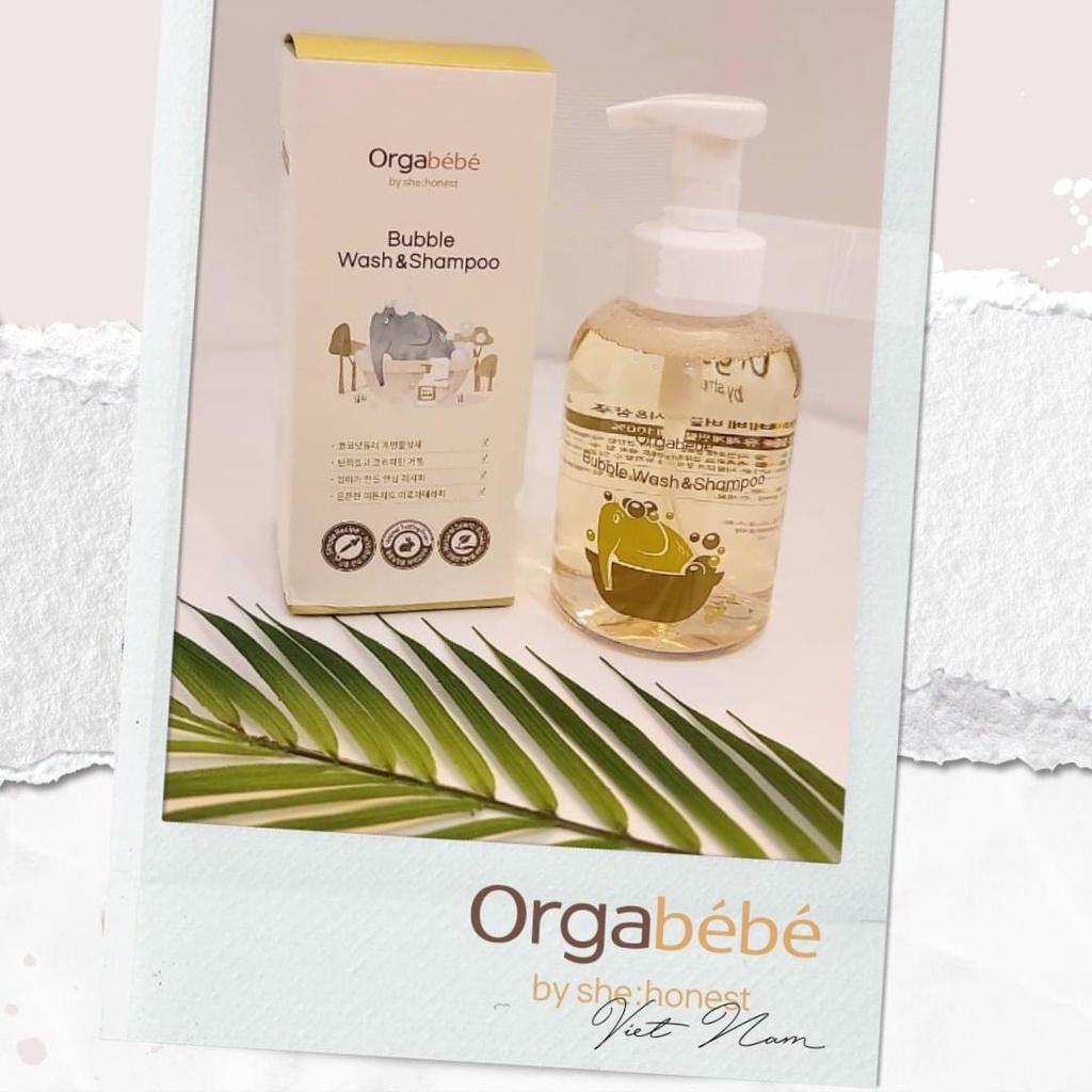Sữa tắm Orgabebe Organic 2 in 1 sạch sẽ, nhanh ráo, ít nhờn rít