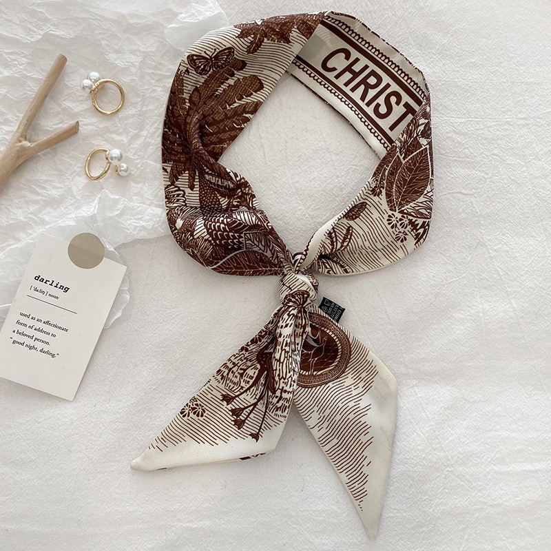 Khăn ruy băng phi lụa dài 2 mặt trang trí túi đa năng Hàn Quốc