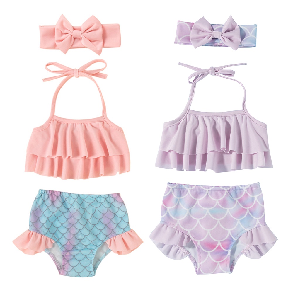 Bộ Đồ Bơi 3 Mảnh Xinh Xắn Cho Bé Gái