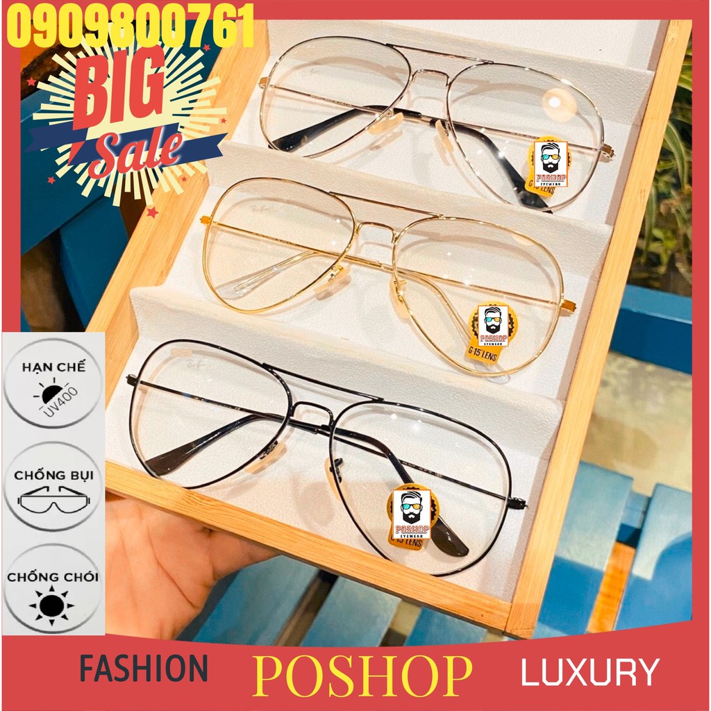 MẮT KÍNH mát NAM NỮ Kính râm FULLBOX HÃNG POSHOP TRÒNG THỦY TINH ĐỔI MÀU KIỂU PHI CÔNG CAO CẤP Basic