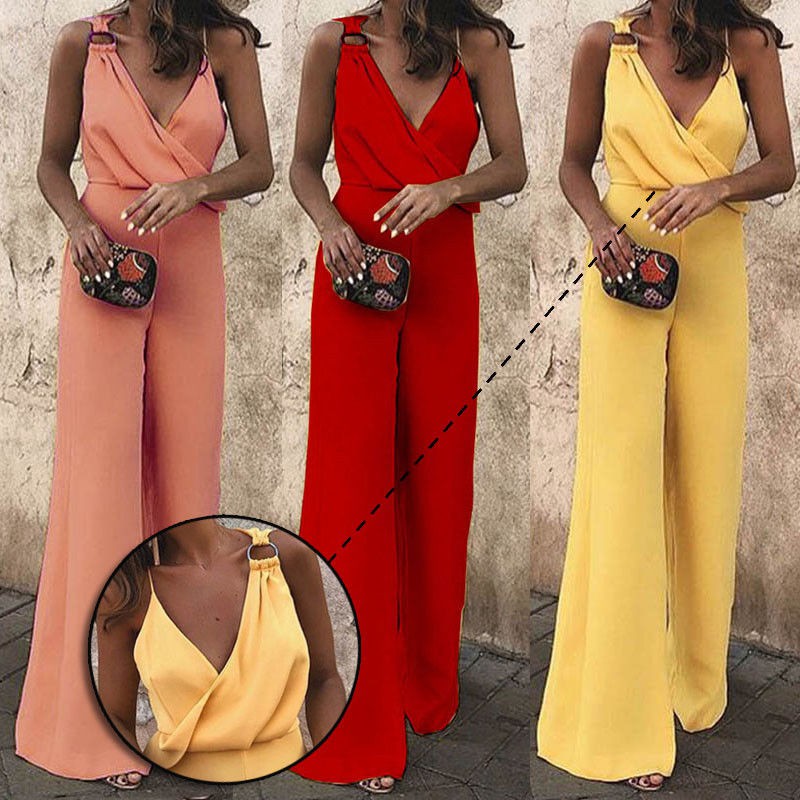 Jumpsuit 2 Dây Ống Rộng Thời Trang Nữ Tính