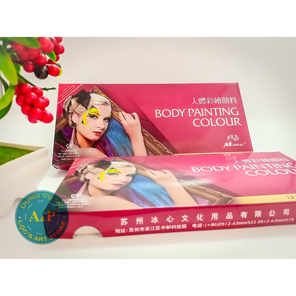 [Lộc'sArtStore]Màu vẽ Mặt Body hóa trang Painting Colour(Bộ 12 màu)