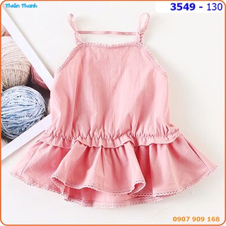 Áo bé gái peplum 2 dây phối ren xinh xắn_ 3549