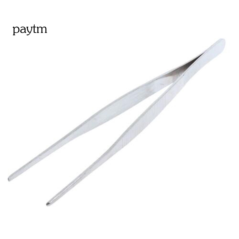 PM 18cm Stainless Steel Round Head Tweezers Crafting Repairing Experiment Tool