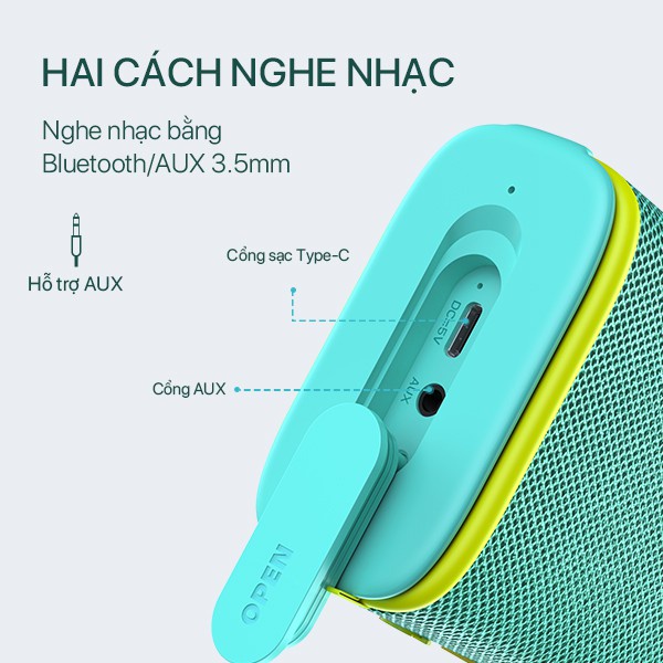 Loa Bluetooth VIVAN A7 Công Suất 5W Chống Nước IPX7 Âm Thanh Chất Lượng Cao Bass Mạnh Bluetooth 5.0 Play Time 10h